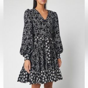 STINE GOYA Black and White Patterned Mini Dress